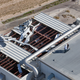 A support building sustained extensive roof damage. All Photos: NASA.